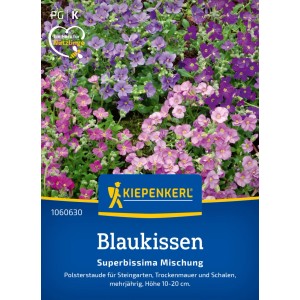 Semi di Aubrieta Superbissima Mix Kiepenkerl con fiori blu, viola e rosa.