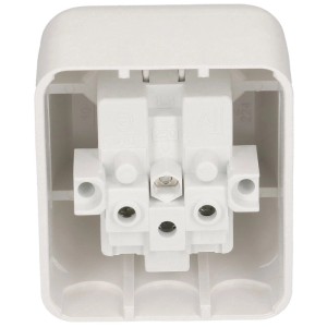 Presa a muro Mica White con 2 slot T13, vista dettagliata.