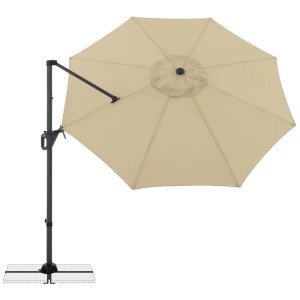Doppler Ampelschirm Life 310 in Sand, Ø 310 cm, mit Stahlgestell und Standkreuz.