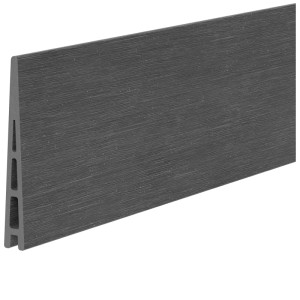Gros plan d'un panneau du kit de clôture à emboîter PX Garden DIY Devola HPC Charcoal.