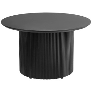 Tavolino da caffè rotondo Beliani Lemont nero in legno di mango, Ø 70 cm.