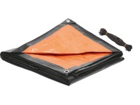 LUX Gewebeplane mit Ösen Tarpaulin Orange-Grau 3 x 4 m