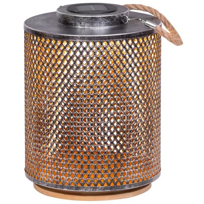 Schönenberger LED-Solarlaterne Merak Warmweiss Silber-Gold Höhe 30 cm / Ø 23 cm