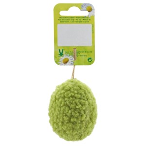 Uovo di Pasqua in peluche verde (7 cm) da appendere, decorazione pasquale per una casa primaverile.