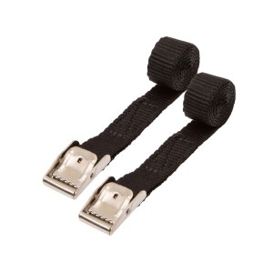 Lot de 2 sangles d'arrimage Conacord noires, 50 cm, avec boucle de serrage. Idéal pour sécuriser les charges.