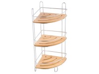 MSV Eckduschregal Bambus Metall verchromt (HxBxT) 19,5 x 19,5 x 48,5 cm