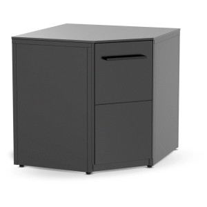 Module d'angle pour cuisine extérieure Cozze Elements avec plateau, noir mat, pour cuisine modulaire.