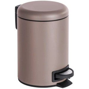 Wenko Pattumiera a pedale Leman color tortora, 3 litri, per bagno, WC o ufficio.