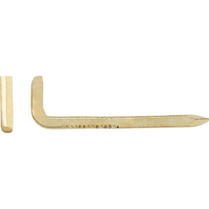Vermessingter LUX Stahlhaken, 2 mm x 30 mm, 10er-Set, für Winkelhaken-Anwendungen.