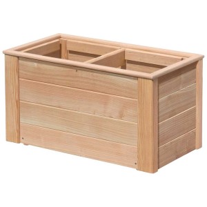 Jardinière en mélèze avec 2 inserts, 39x38x69cm. Idéal pour jardin et balcon.