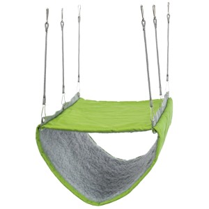 Hamac vert à 2 étages en coton pour petits animaux, accessoire de cage.