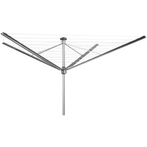 Stendibiancheria a ombrello Stewi Lady Plus, antracite, 60 m di filo, con riavvolgimento automatico e bussola.