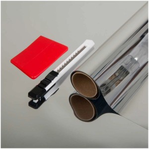 Pellicola a specchio D-c-fix® (90x150cm) con spatola e taglierino per privacy e protezione dall'abbagliamento.