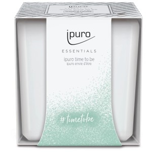 Ipuro Duftkerze Essentials Time to be, 125g im weißen Glas. Blumig-frischer Duft für entspannte Atmosphäre.