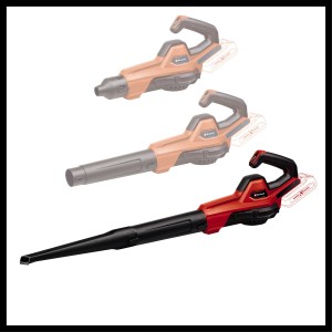 Soffiatore a batteria Einhell GE-UB 18/250 Li E-Solo con tre varianti di tubo.