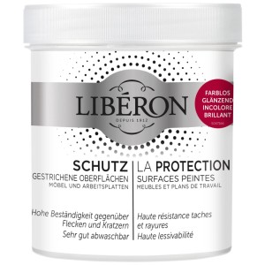 Libéron Schutzlack Farblos Glänzend, 0,5 l Dose für gestrichene Oberflächen.