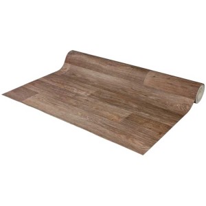 Revêtement de sol CV Elegance aspect parquet marron, largeur 4 m, enroulé.
