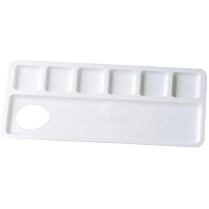 Weisse Pébéo Malpalette Elite klein mit 6 Näpfchen für Künstlerbedarf.