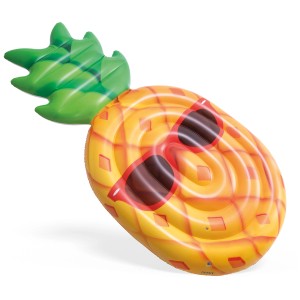 Matelas gonflable Intex Cool Pineapple avec lunettes de soleil, multicolore, 119x226 cm. Idéal pour s'amuser à la piscine.