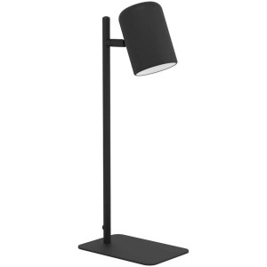 Lampada da tavolo nera Eglo Ceppino con testa orientabile, ideale come lampada da tavolo di design.