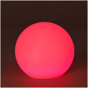 Boule solaire LED Bubble RGB illuminée, Ø 40 cm, avec télécommande pour une décoration solaire d'ambiance.