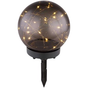 Globo Lampada solare a sfera effetto fumo, Ø 15cm, con luci LED per giardino e esterni.