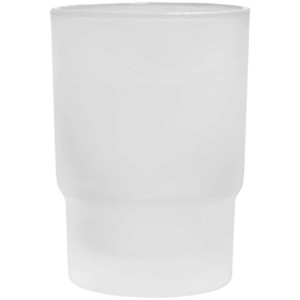 Gobelet à brosse à dents Diaqua en verre dépoli, blanc, design simple pour la salle de bain.