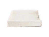 DecoFinder Holztablett Weiss 4 x 20 x 20 cm