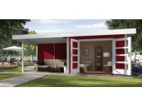 Weka Designhaus 126 B Schwedenrot Gr. 2 DT Anbau 295 cm ohne RW