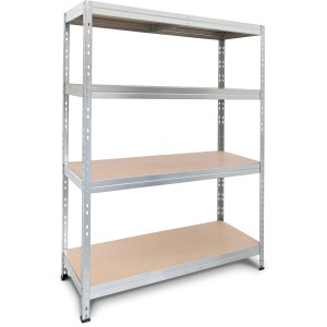 Scaffale per carichi pesanti Ar Shelving, zincato, con 4 ripiani (180x120x45cm) per cantina, garage e officina.