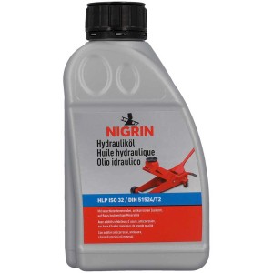 Huile hydraulique Nigrin HLP ISO 32, bouteille de 500ml. Huile pour systèmes hydrauliques, protège de l'usure.