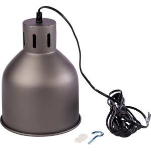 Paralume Venso E27 SAGA Grigio per coltivazione piante con cavo, interruttore e accessori.