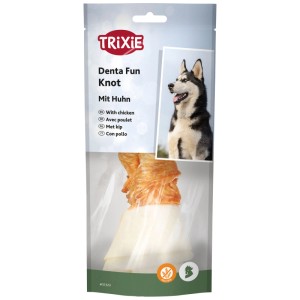 Trixie Kauknoten Denta Fun Pollo, 15cm, 70g. Osso da masticare per cani con pollo.