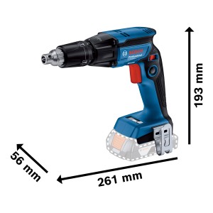 Avvitatore per cartongesso a batteria Bosch Professional GTB 18V-45 (senza batteria/caricabatterie) in blu e nero.