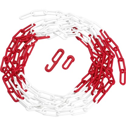 Absperrkette Kunststoff Rot-Weiss / Länge 5 m