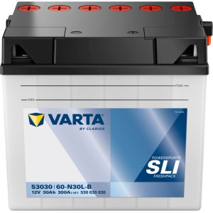 Batteria moto Varta Powersports 12V/30Ah, Freshpack, per un avviamento affidabile.