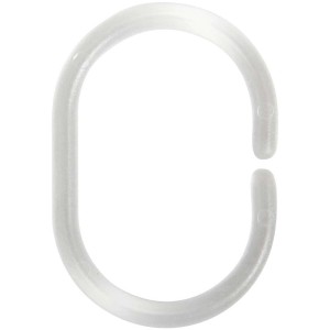 Transparenter Duschvorhangring aus Kunststoff, 12er-Set für Duschstangen.