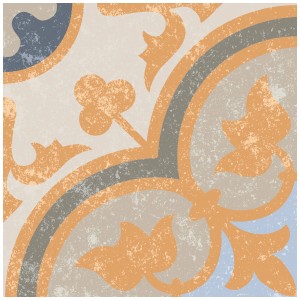 Piastrella per pavimento Casablanca Coralle, 20x20 cm, smaltata, opaca, con motivo floreale nei toni del beige e del grigio.