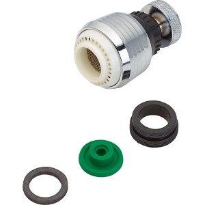Rompigetto cromato con giunto sferico M22/M24 e adattatori.