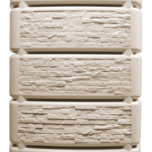 Serbatoio da parete 4rain Slim Stone Decor 350 l in beige sabbia, dettaglio dell'aspetto pietra.