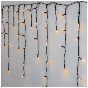 Tenda luminosa a LED Icicle con 240 LED bianco caldo per decorazioni esterne.