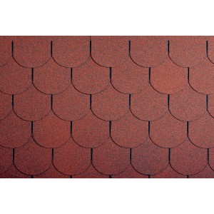 Bardeaux bitumés rouges en queue de castor pour toiture, paquet de 2 m².