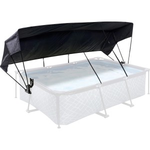 EXIT Pare-soleil de piscine 220x150 cm, couverture de piscine noire pour piscines hors sol.