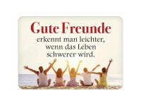 Puag Blechschild mit Kordel Gute Freunde Blech 11,5 x 16,5 cm