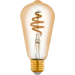 Lampadina LED Eglo Zigbee Amber, 4.9W, E27, con filamento a spirale.