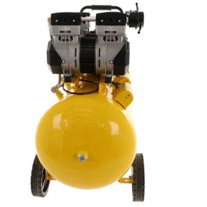 Compresseur Stanley SXCMS30103 Silent jaune sans huile, 100 l, avec roues et poignée.