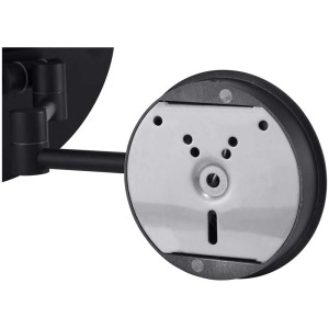 Dettaglio del supporto a parete dello specchio cosmetico a LED Diaqua Nelas nero.