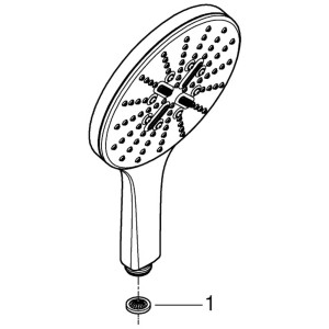Douchette Grohe Vitalio SmartActive 150 avec 3 jets, système anticalcaire et technologie EcoJoy.