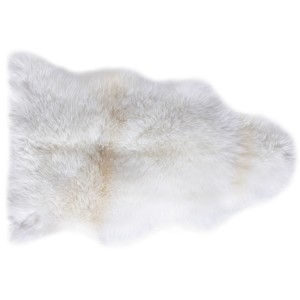 Peau de mouton naturelle blanche, 60x85 cm, pour une ambiance chaleureuse.