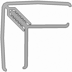 Profilo angolare interno/esterno Grosfillex, a clip, bianco, per pannelli da 5-8 mm.
